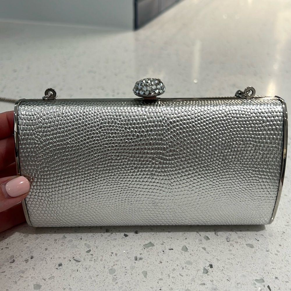 Silver evening bag